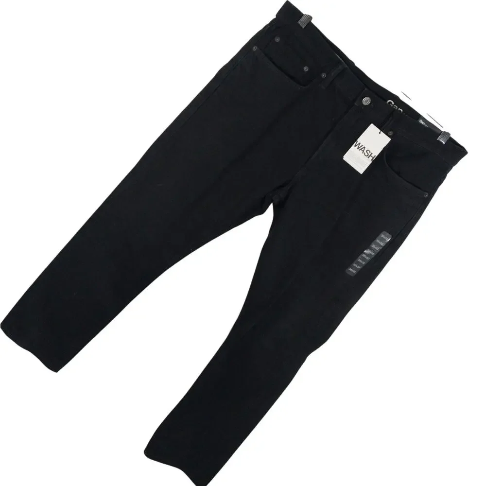 NWT@$70! THE GAP! RICH BLACK DENIM 5 POCKET, LIW RISE, SLIM LEG JEANS! SZ 36X32